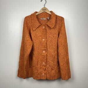 Vintage I.E. Women’s Wool Blend Knit Cardigan 2X Multicolor Boho Relaxed Pockets